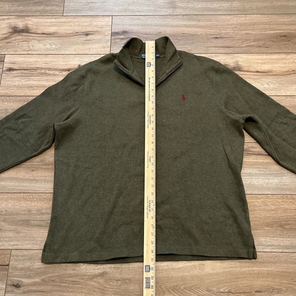 Men's Polo Ralph Lauren 1/4 Zip Sweater SZ XXL Green Cotton Pullover Casual Logo - Picture 8 of 11